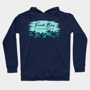 Trunk Bay St. John USVI Beach Palm Tree Hoodie